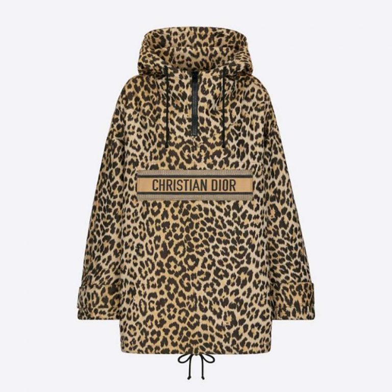 Dior Women Hooded Anorak Beige Multicolor Mizza Technical Taffeta Jacquard