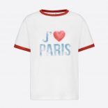 Dior Women 'I Love Paris' T-Shirt White Cotton Jersey