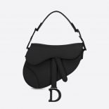 Dior Women Mini Saddle Bag Black Ultramatte Calfskin