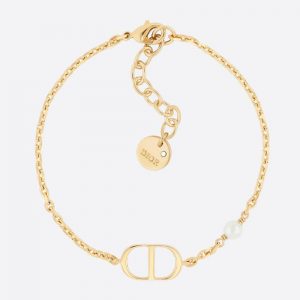 Dior Women Petit CD bracelet Gold-Finish Metal with a White Resin Pearl