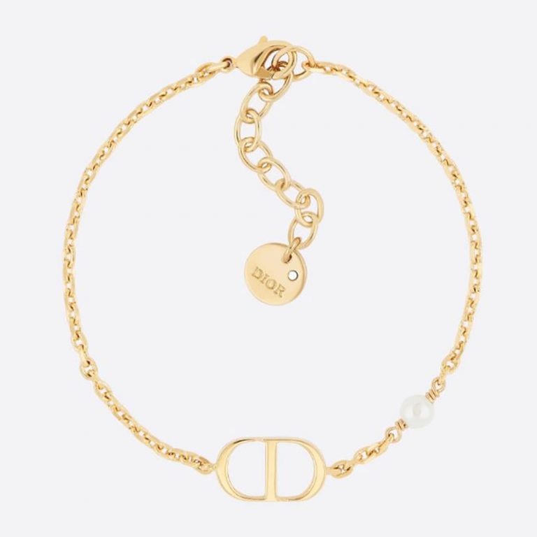 Dior Women Petit CD bracelet Gold-Finish Metal with a White Resin Pearl