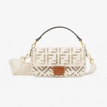 Fendi Women Baguette Canvas Bag with Embroidery