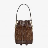 Fendi Women Mon Tresor Brown Leather Mini-Bag with FF Print