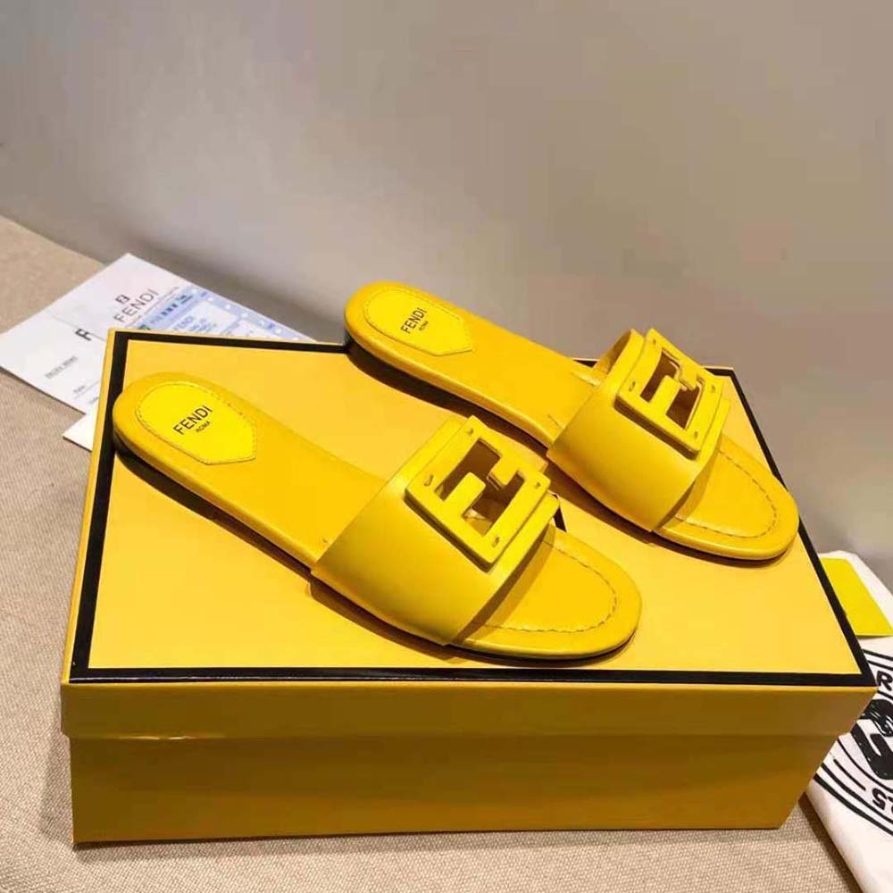 fendi slides yellow