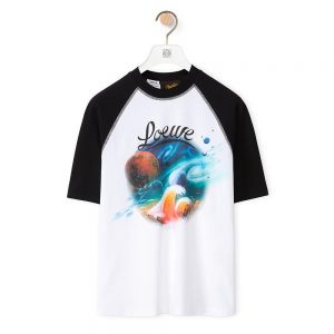 Loewe Women Cropped landscape T-shirt in Cotton-Black