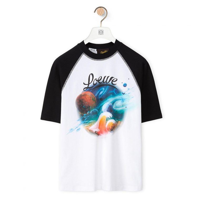 Loewe Women Cropped landscape T-shirt in Cotton-Black