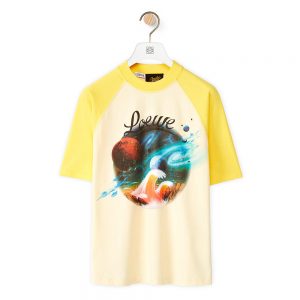 Loewe Women Cropped landscape T-shirt in Cotton-Yellow