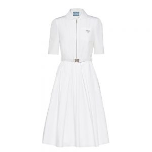 Prada Women Poplin Dress-White