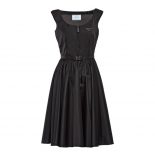 Prada Women Re-Nylon Gabardine Sleeveless Dress-Black