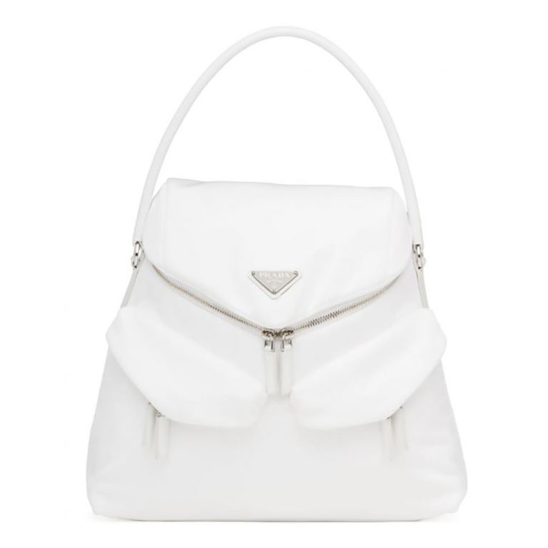 Prada Women Signaux Nylon and Leather Hobo Bag