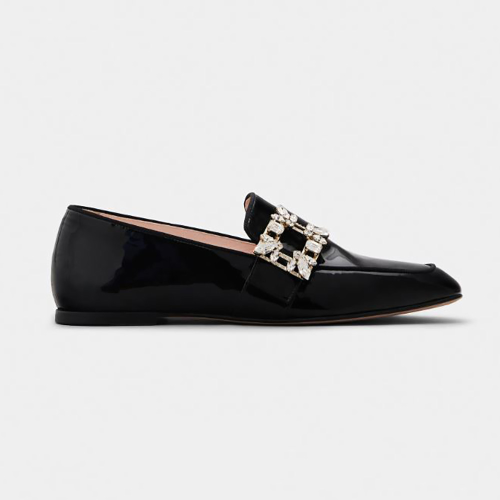 black buckle loafers womens