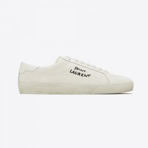 Saint Laurent YSL Women Court Classic SL06 Sneakers Embroidered with Saint Laurent