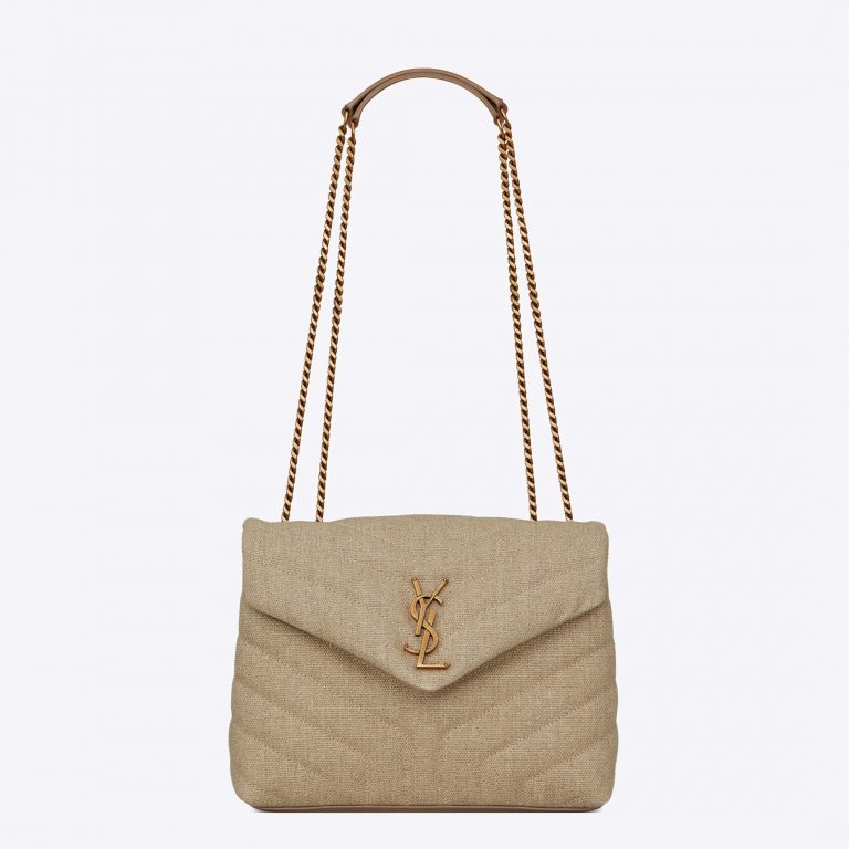 Saint Laurent YSL Women Loulou Small in Matelasse “Y” Linen