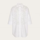 Valentino Women Cotton Poplin and Heavy Lace Shirt-White