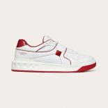 Valentino Women One Stud Low-Top Calfskin Sneaker-Red
