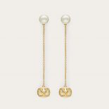 Valentino Women Vlogo Signature Earrings with Pearls