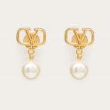 Valentino Women Vlogo Signature Earrings with Swarovski Pearls