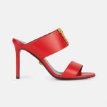 Versace Women Virtus Mules in Calf Leather-Red