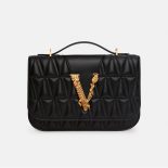 Versace Women Virtus Quilted Shoulder Bag-black