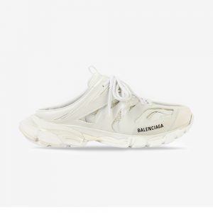 Balenciaga Women Track Mule in White Mesh and Nylon