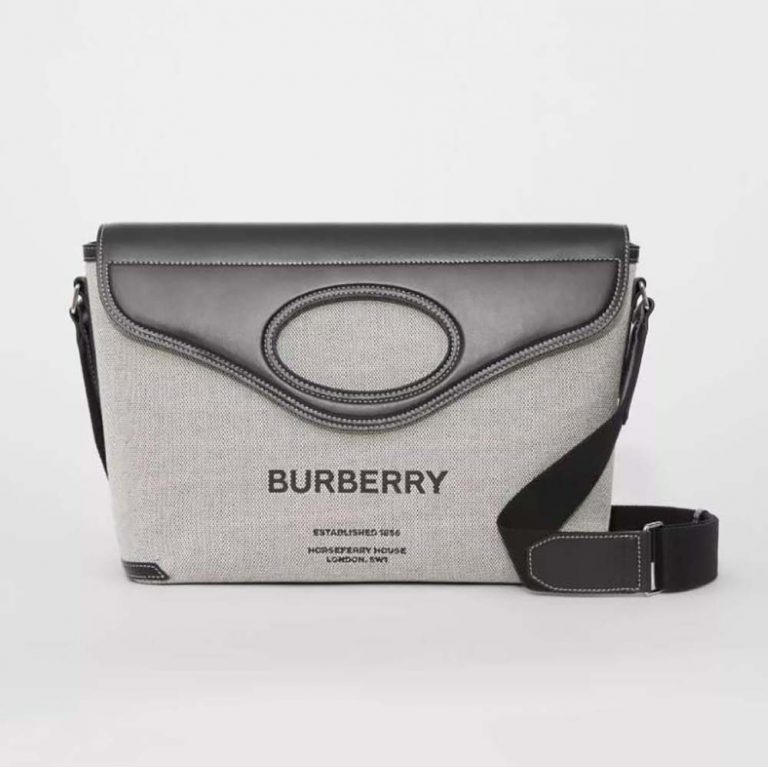 Burberry Men Horseferry Print Canvas Pocket Messenger Bag