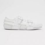 Burberry Women Cotton and Leather Webb Sneakers-White