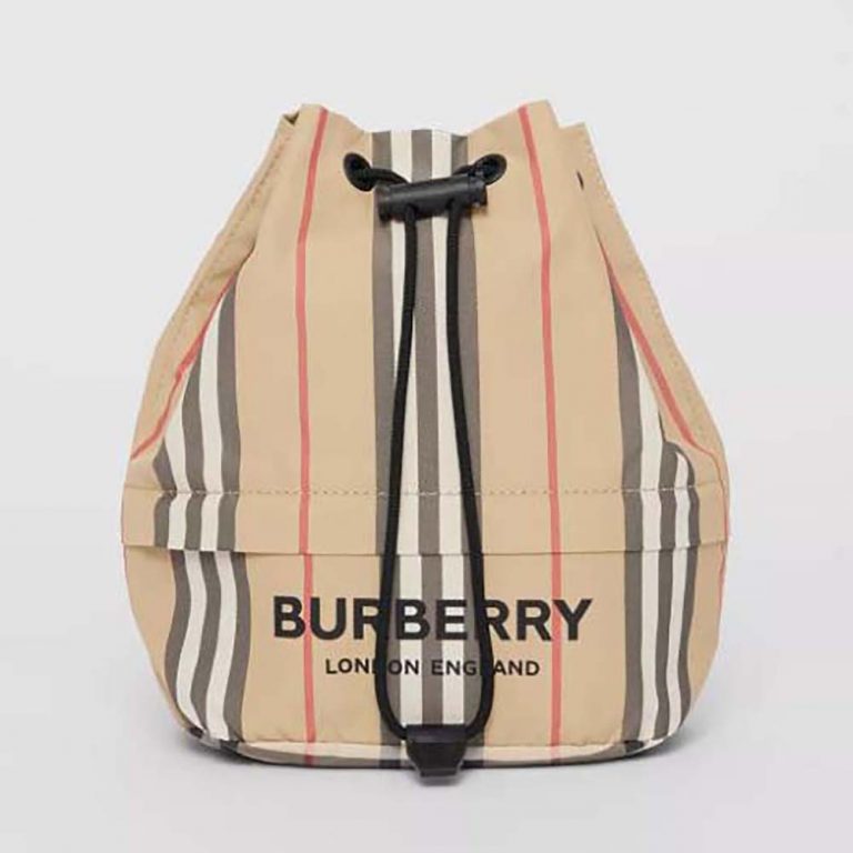 Burberry Women Icon Stripe ECONYL Drawcord Pouch