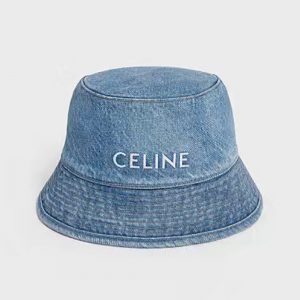 Celine Women Bucket Hat in Denim-Blue