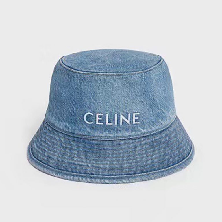 Celine Women Bucket Hat in Denim-Blue