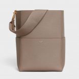 Celine Women Sangle Bucket Bag in Soft Grained Calfskin-Brown