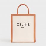Celine Women Small Vertical Cabas Celine in Canvas with Celine Print and Calfskin