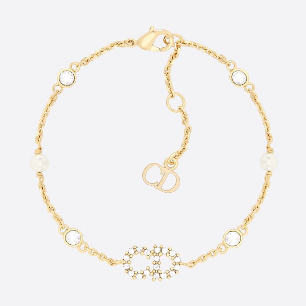 Dior Women Clair D Lune Bracelet Gold-Finish Metal with White Resin