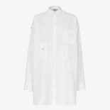 Fendi Women Slightly Oversized Shirt Dress White Poplin