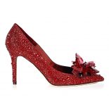 Jimmy Choo Women Alia Red Crystal Covered Pointy Toe Pumps