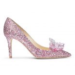 Jimmy Choo Women Alia Rose Mix Suede and Crystal Covered Pointy Toe Pumps