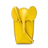 Loewe Women Elephant Pocket in Classic Calfskin-Yellow