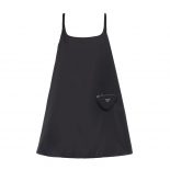 Prada Women Re-Nylon Sleeveless Dress with Pouch-Black