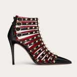 Valentino Women Rockstud Alcove Patent-Leather Boot 100 mm-Black