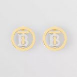 Burberry Women Gold and Palladium-plated Monogram Motif Earrings