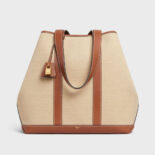 Celine Women Cabas Marin in Textile and Calfskin