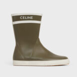 Celine Women Flat Half Boot Les Bottes DE Pont Celine in Natural Rubber-Green