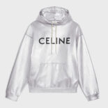 Celine Women Loose Sweatshirt in Cotton Fleece