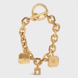 Celine Women Maillon Triomphe Charms Bracelet in Brass with Gold Finish