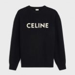 Celine Women Oversized Celine Sweater in Wool-Black