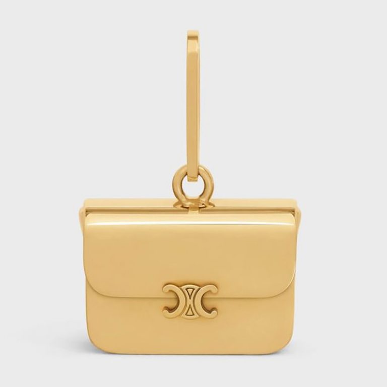 Celine Women Separables Triomphe Bag Pendant in Brass with Gold Finish