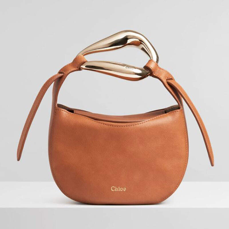 Chloe Women Kiss Small Purse in Small Grain Calfskin-brown