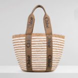 Chloe Women Large Woody basket in Fair-Trade Paper with the Woody Ribbon