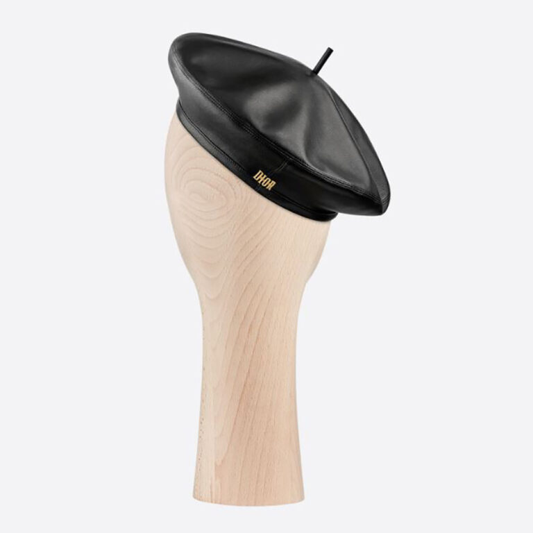 Dior Women D-Dream Beret Black Lambskin