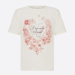 Dior Women Dioramour T-shirt Ecru D-Royaume D Amour Cotton Jersey and Linen