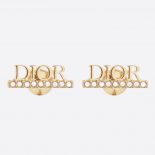 Dior Women Dio(r)evolution stud earrings Gold-Finish Metal and White Crystals
